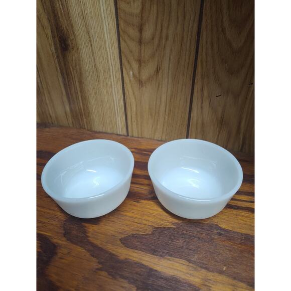 2 Vintage Anchor Hocking/Fire King White Milk Glass Custard Cup Ramekin #434 - Picture 1 of 4